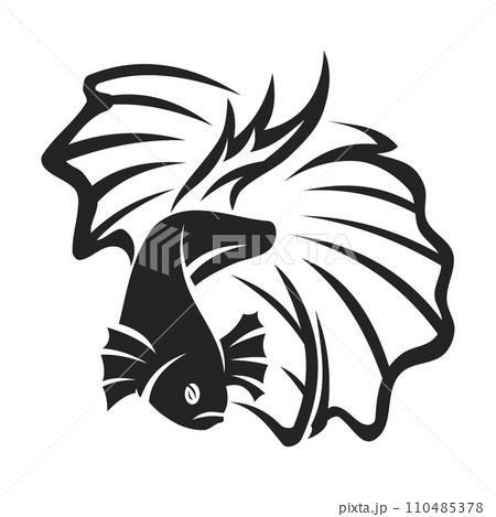 Betta fish Logo template Isolated. Brand Identity. Icon Abstract Vector graphic 110485378