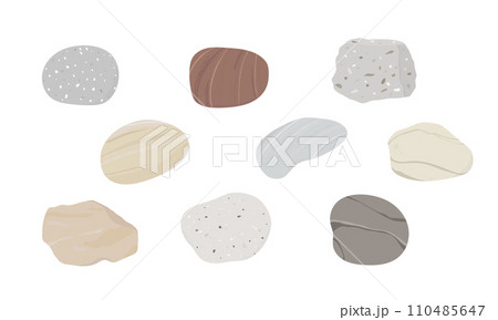 Illustration of pebbles and natural stones.  110485647