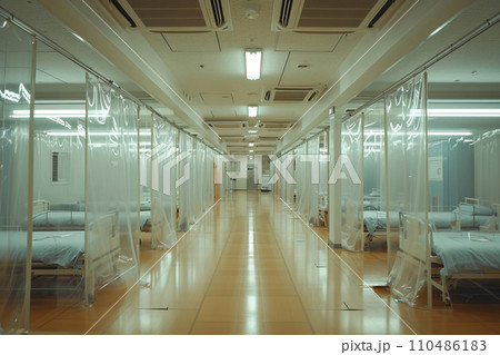 隔離された病棟のベッド AI生成画像 AI画像 隔離された病棟のベッド AI生成画像 AI画像 110486183