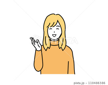 話をする若い女性のイラスト 話をする若い女性のイラスト 110486386