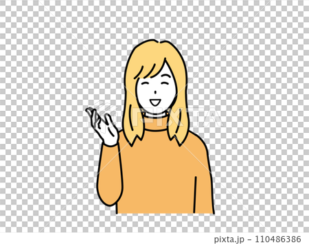 話をする若い女性のイラスト 話をする若い女性のイラスト 110486386