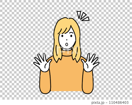 Illustration of a surprised young woman Illustration of a surprised young woman 110486403