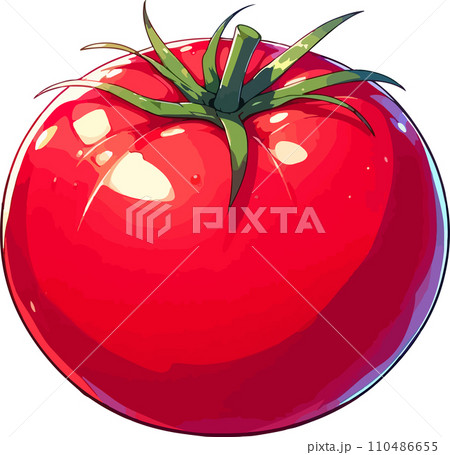 コミック・アニメ @tomato@ Illustration of tomato (anime touch) - Stock Illustration