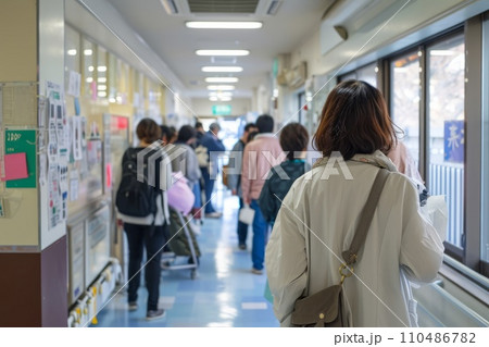 学校の廊下　AI生成画像　AI画像 110486782