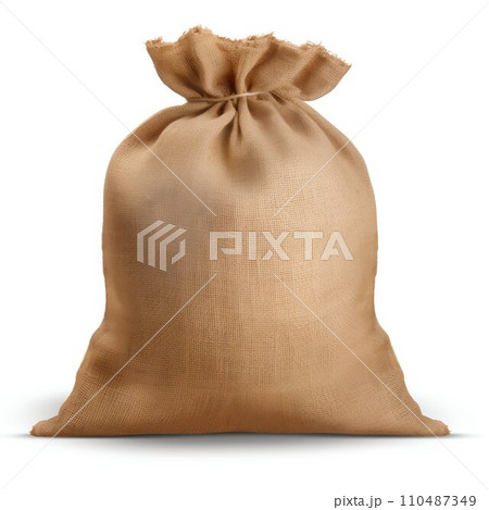 AI-generated content. Burlap Sack on White. Generative ai AI-generated content. Burlap Sack on White. Generative ai 110487349