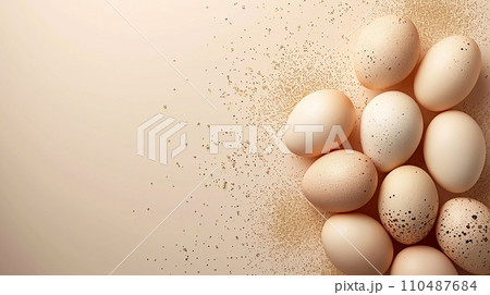 AI art frame made of eggs 卵でできたフレーム 110487684