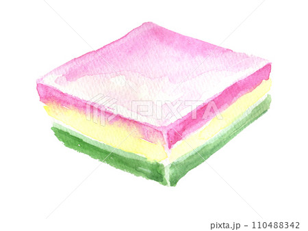 水彩で描いた菱餅のイラスト 110488342