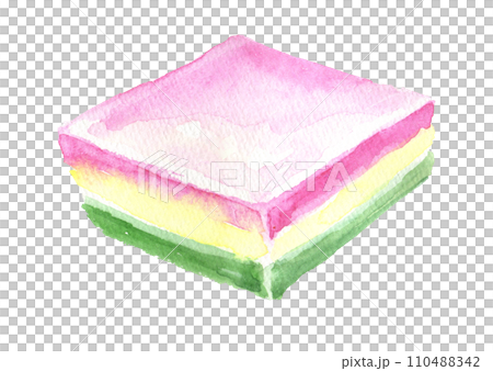 水彩繪製的菱形麻糬的插圖 水彩繪製的菱形麻糬的插圖 110488342