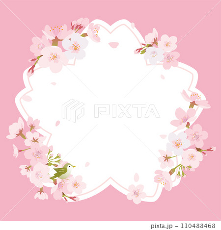 桜の花びら型フレーム素材 110488468