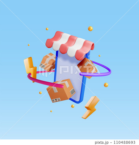 3D Packaging Box in Smartphone with Awning 110488693