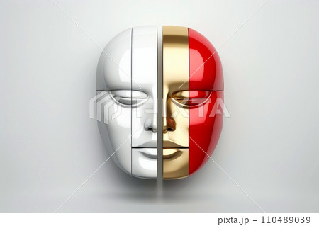 3d abstract human head,face, Psychic waves concept, Generative AI 110489039