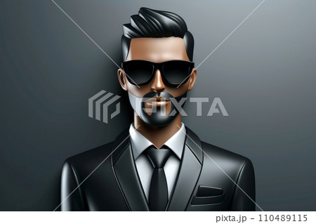 3d minimal scene, mockup abstract human character, enjoy music concept, Generative AI 110489115