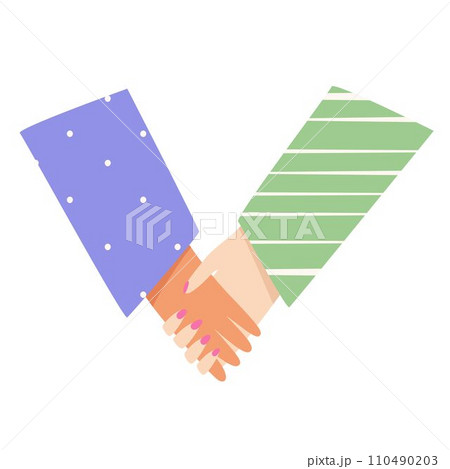Couple in love hold hands vector illustration. A guy and a girl in love. Valentine's Day Date. 110490203