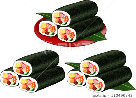 節分 恵方巻き 3本重ね 3パターンセット 110490242