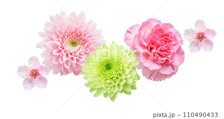 春のピンクの花のアレンジメント（AI生成画像） 110490433