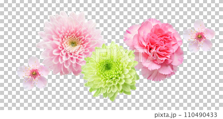 春のピンクの花のアレンジメント（AI生成画像） 110490433