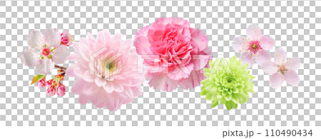春のピンクの花のアレンジメント（AI生成画像） 110490434
