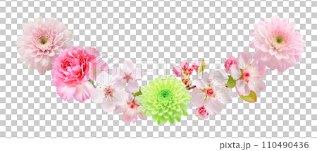 春のピンクの花のアレンジメント（AI生成画像） 110490436