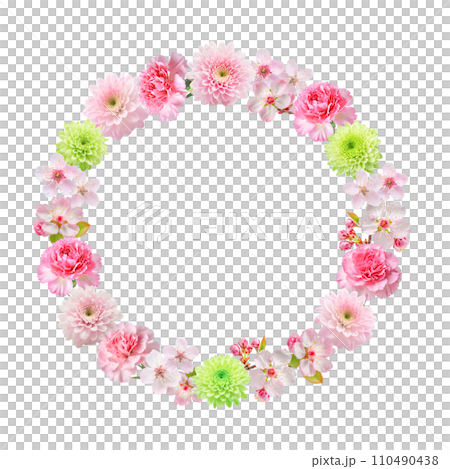春のピンクの花のアレンジメント（AI生成画像） 110490438