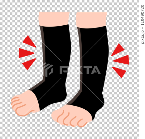 穿著壓縮打底褲的腳圖解 穿著壓縮打底褲的腳圖解 110490720