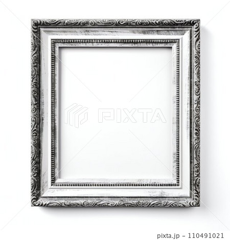 Antique Blank Photo Frame Isolated on White Background. Generative ai 110491021