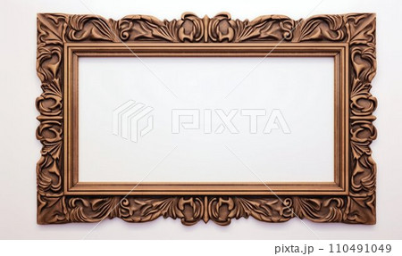 Antique Blank Photo Frame Isolated on White Background. Generative ai 110491049