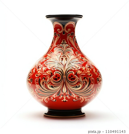 Elegant Retro Vantage Bright Vase Isolated on White Background. Generative ai Elegant Retro Vantage Bright Vase Isolated on White Background. Generative ai 110491143