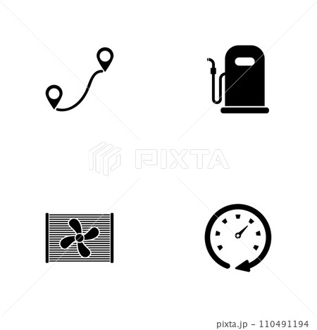 Auto - a set of black four solid icons isolated on a white background 110491194