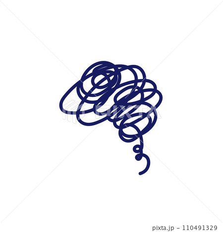 漫符。困惑・イライラのモジャモジャのアイコン。 110491329