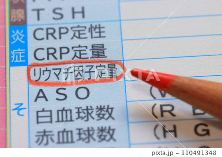 血液検査報告書（RF・リウマチ因子） 110491348