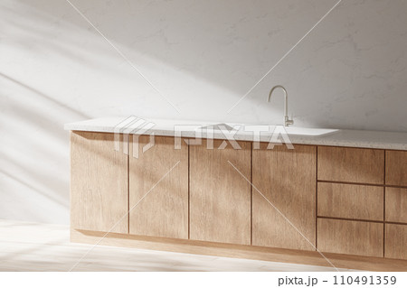 Interior with a warm atmosphere where you can enjoy calm relaxation with bright sunlight shining through. 110491359