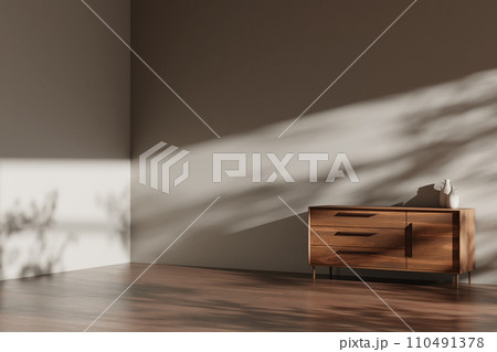 Interior with a warm atmosphere where you can enjoy calm relaxation with bright sunlight shining through. 110491378