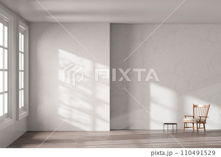 Interior with a warm atmosphere where you can enjoy calm relaxation with bright sunlight shining through. 110491529