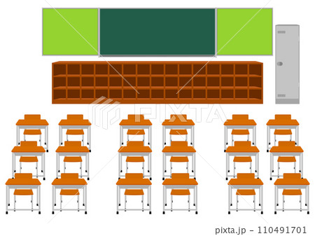 学校の教室の後ろ側 学校の教室の後ろ側 110491701
