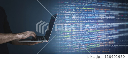 Coding background, Application development and code programming. Technology business computers concept Coding background, Application development and code programming. Technology business computers concept 110491920