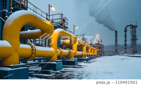 AI-generated content. Russian Oil gas pipeline. Gas industry  110491981