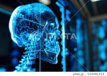 AI-generated content. X-ray of the skull of the head 110492314