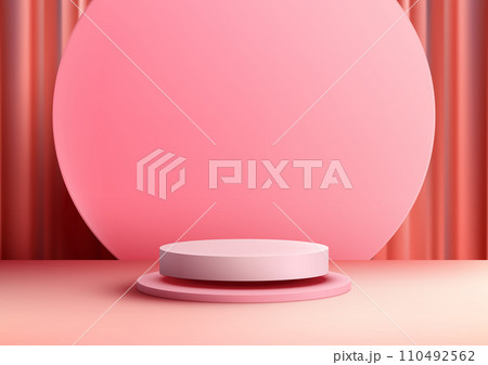 Valentine's Day Podium Display, Showcase Love and Beauty in 3D Pink Podium with Circle Backdrop and Curtain Background Valentine's Day Podium Display, Showcase Love and Beauty in 3D Pink Podium with Circle Backdrop and Curtain Background 110492562