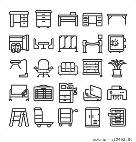 オフィス機器 設備 アイコン セット 110492586