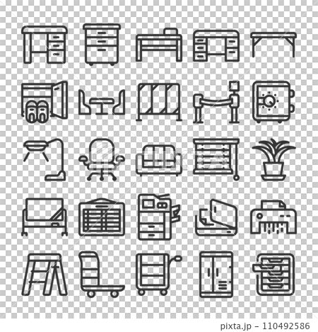 オフィス機器 設備 アイコン セット 110492586