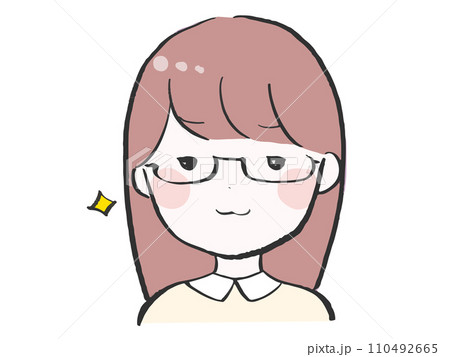 めがねをかけた女性のイラスト めがねをかけた女性のイラスト 110492665