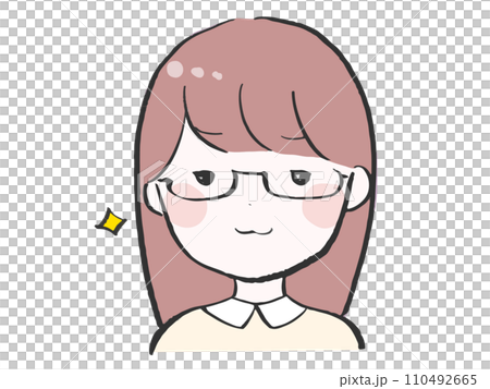 戴眼鏡的女人的插圖 110492665