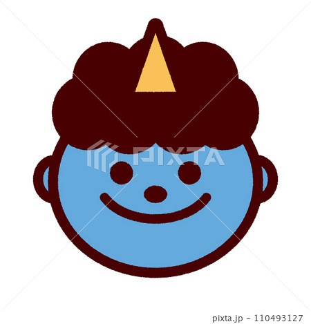 鬼　青鬼　節分　手描き風　シンプルイラスト 110493127