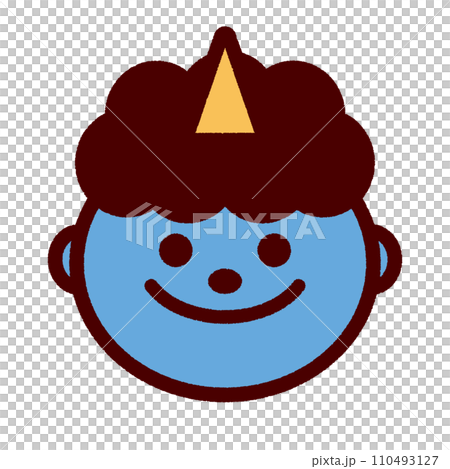 惡魔藍色惡魔節分手繪簡單插圖 110493127