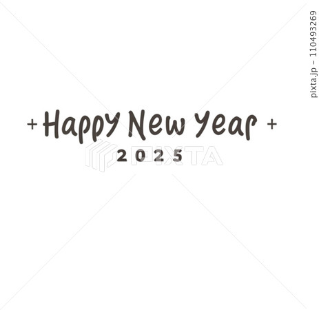 Happy New Year 2025 text design Happy New Year 2025 text design 110493269