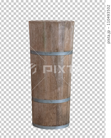 Wooden bucket isolated Wooden bucket isolated 110493502