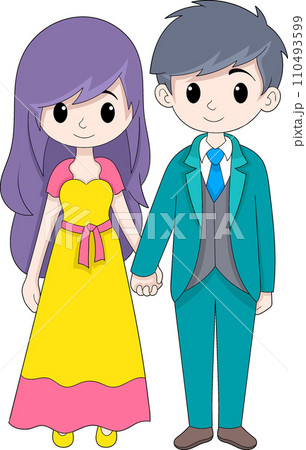 young couple wedding, festive and happy activities 110493599