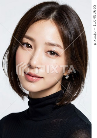 黒髪の女性（AI生成画像） 110493665