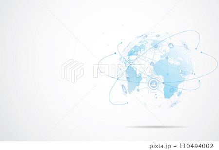 Global network connection. World map point and line composition concept of global business. Vector Illustration 110494002