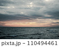 Sunset winter Mediterranean sea landscape photo. Beautiful nature scenery photography 110494461